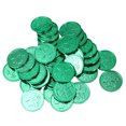 thumbnail image 1 of unbranded 100PCS St Patricks Day Decor Clover Coin Toy Plastic Treasure Hunt for Event Organizers, 1 of 5