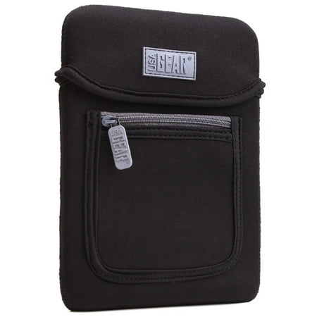 9 Inch Tablet Sleeve USA GEAR 7 inch Tablet Sleeve Case Compatible with Lenovo Tab E7 - NEO Read with Carry Handle, Zippered Accessory Pocket for Charging Cables, & Protective Padded Neoprene - Fits 7 Inch Tablets ()