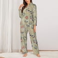 thumbnail image 2 of Pajama Sets for Women 2 Pcs, Marine Sailing Badges Button Down Long Sleeve Sleepwear Lounge PJ Sets, 2 of 6