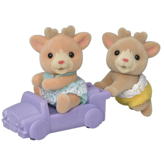 Calico Critters Critters Reindeer Twins Dolls with Pushcar, Set of 12