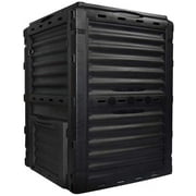 EJWOX Garden Compost bin from Recycled Plastic, 80 Gallon(300 L), Easy Assembling, Large Capacity, Fast Creation of Fertile Soil, Black Door