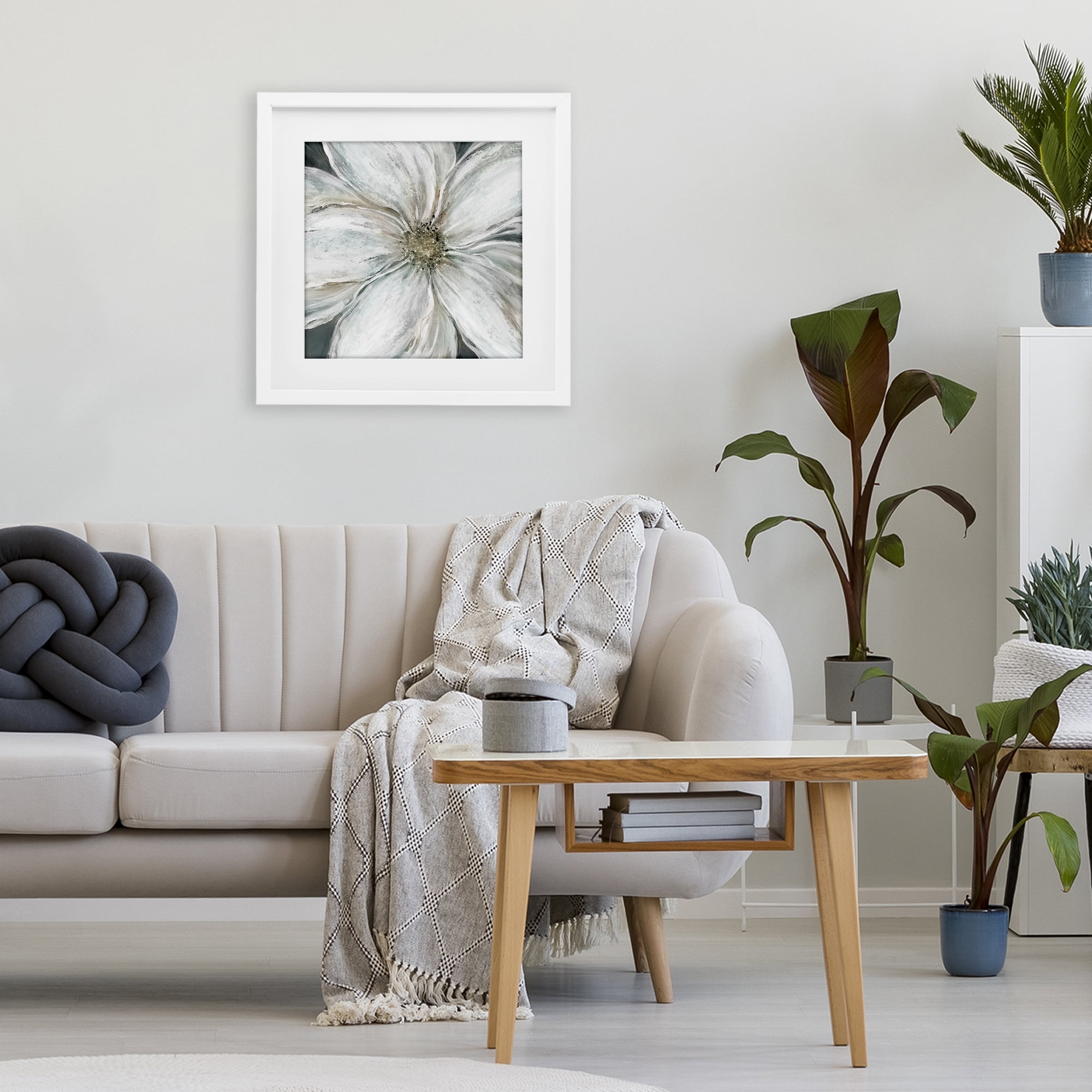 Stupell Industries Closeup Serene White Blossom White Framed Print Under Glass, design by Carol Robinson