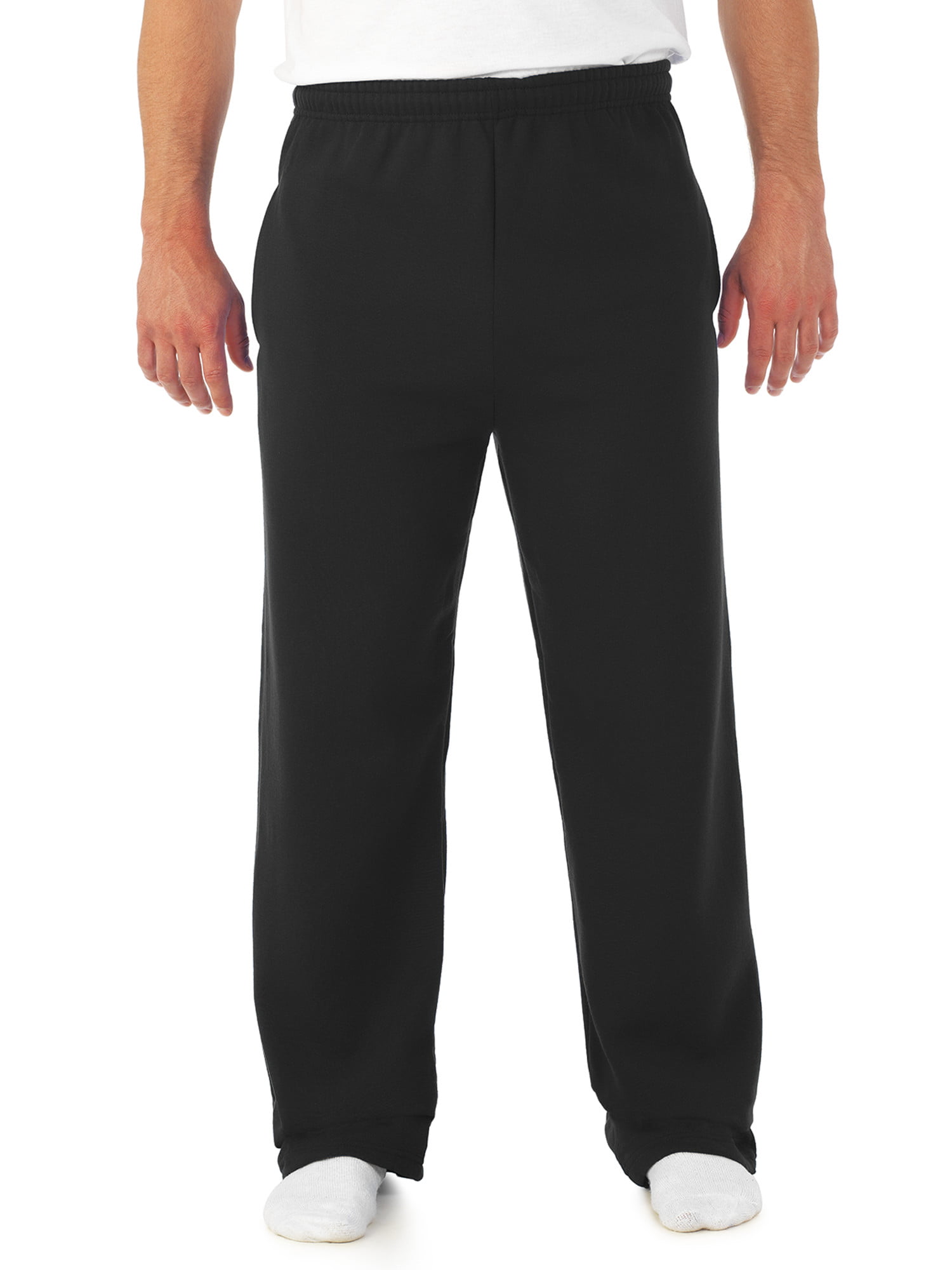 Men’s Soft Medium-Weight Fleece Open Bottom Sweatpants, with pockets ...