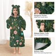 thumbnail image 3 of FORMRS Wearable Blanket Hoodie with Sleeves for Kids Cozy Flannel Sweatshirt, Green Forest Pattern, 3 of 7
