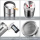 thumbnail image 3 of Cendrier En Acier Inox Avec Couvercle, Cenicero Exterior Coupe-vent Et Impermable Facile Nettoyer Beau Cendriers Paissi Anti Odeur Pour Exterieur Auto, 3 of 5