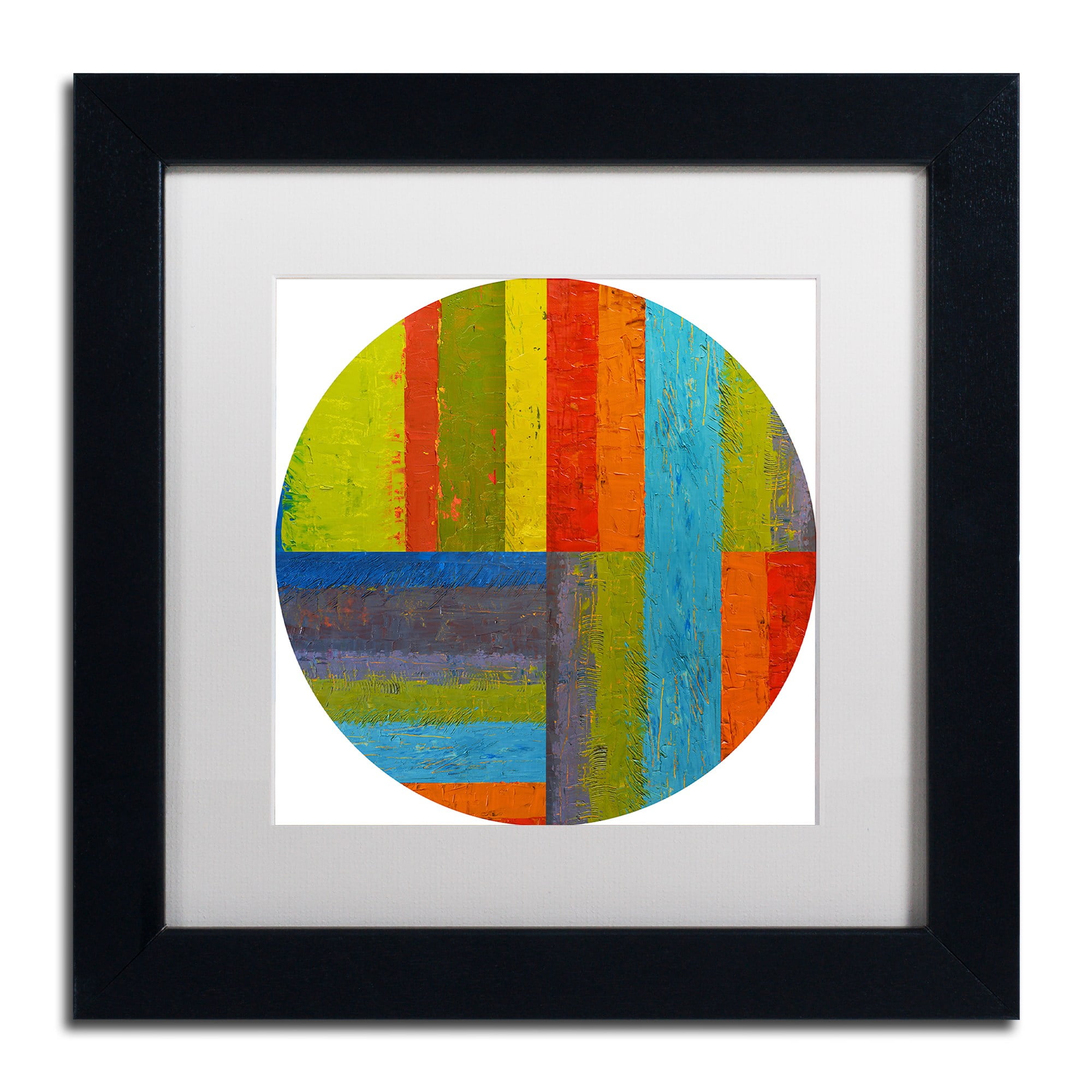Trademark Fine Art "Round" Canvas Art by Michelle Calkins, White Matte, Black Frame