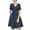 Navy, variant on YuXingFu Kaftan Dresses for Women Maxi V-Neck Plus Size Womens Dress Short Sleeve with Pocket Long Casual Summer Army Green S