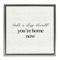 Stupell Industries Home Now Minimal Phrase Typography Painting Gray Floater Framed Canvas Art Print Wall Art, 25 x 25