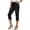 Black, variant on NinXxx Women's High Waist Stretchy Button Pocket Pull On Cropped Yoga Pants Light Blue XXXL