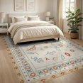 thumbnail image 3 of ODIKA 8'x10' Ivory Rust Traditional Botanical Motif Washable Area Rug Geometric Floral Multi-Border Classic for Dining Room, Large Office, Lounge, Non-Slip Chair-Friendly Mat, 3 of 7