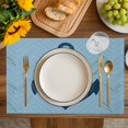 thumbnail image 4 of Anchor Coastal Placemats Set of 8, Nautical Navy Blue Ocean Summer Placemats for Dining Table, Place Mats for Kitchen Tabletop, Waterproof Wipeable Dining Table Mats Set, 4 of 9