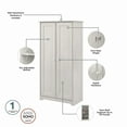 Bush Furniture Cabot Tall Storage with Doors, Linen White Oak