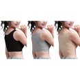 thumbnail image 4 of Matchstick Women Cotton Sports Bras Plus Size Wireless Bralette Top, 3-Pack, 4 of 5