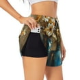 thumbnail image 1 of Balery Rustic Daisy Mason Jars Pantalones cortos deportivos para mujer con forro y dos bolsillos, elásticos, para entrenamiento, gimnasio, yoga-Medium, 1 of 7
