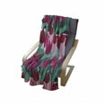 thumbnail image 4 of Floral Soft Flannel Fleece Blanket, Abstract Art Flower Polka Dotted Tulips on Geometric Background Illustration, Cozy Plush for Indoor and Outdoor Use, 50" x 60", Jade Green and Red, by Ambesonne, 4 of 6