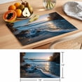 thumbnail image 6 of Beach Reef Placemats Set of 6 Shiny Sunset Ocean Waves Natural Seaside Place Mats Indoor Wipeable Table Mats Washable Cloth Dining Table Placemats for Kitchen Holiday Party Home Decor 13x19 Inch, 6 of 9