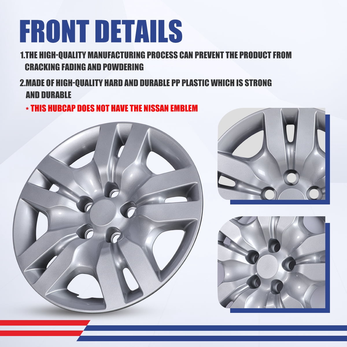 (4 Pack)16" Hubcaps Wheel Rims Cover For 2007-2012 Nissan Altima/2008-2009 Nissan Altima Coupe Compatible With Steel Wheels Bolt On Installation(16-Inch,LACQUER)