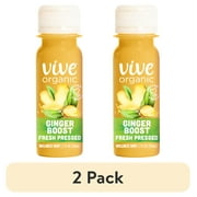 (2 pack) Vive Organic Ginger Boost Wellness Shot, Fresh Pressed Ginger Shot, 2 fl oz Bottle