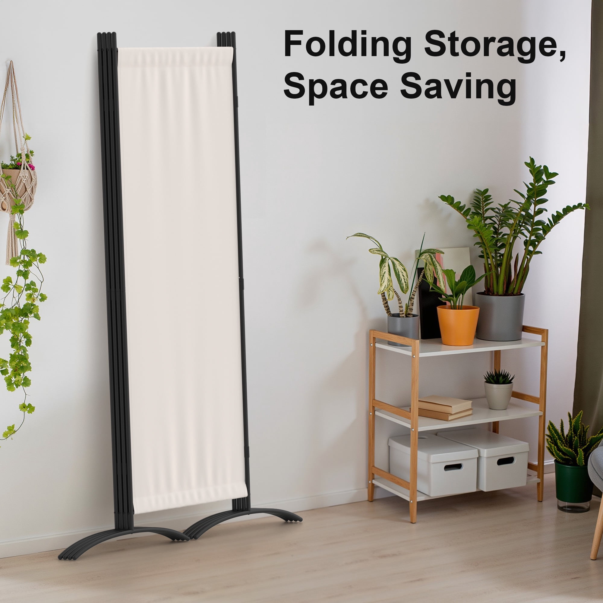Room Divider 7FT Portable Room Dividers And Folding Privacy Screens, 89'' W Fabric Divider For Room Separation, 4 Panel Partition Room Dividers Freestanding Wall Divider Screen For Dorm Studio Office