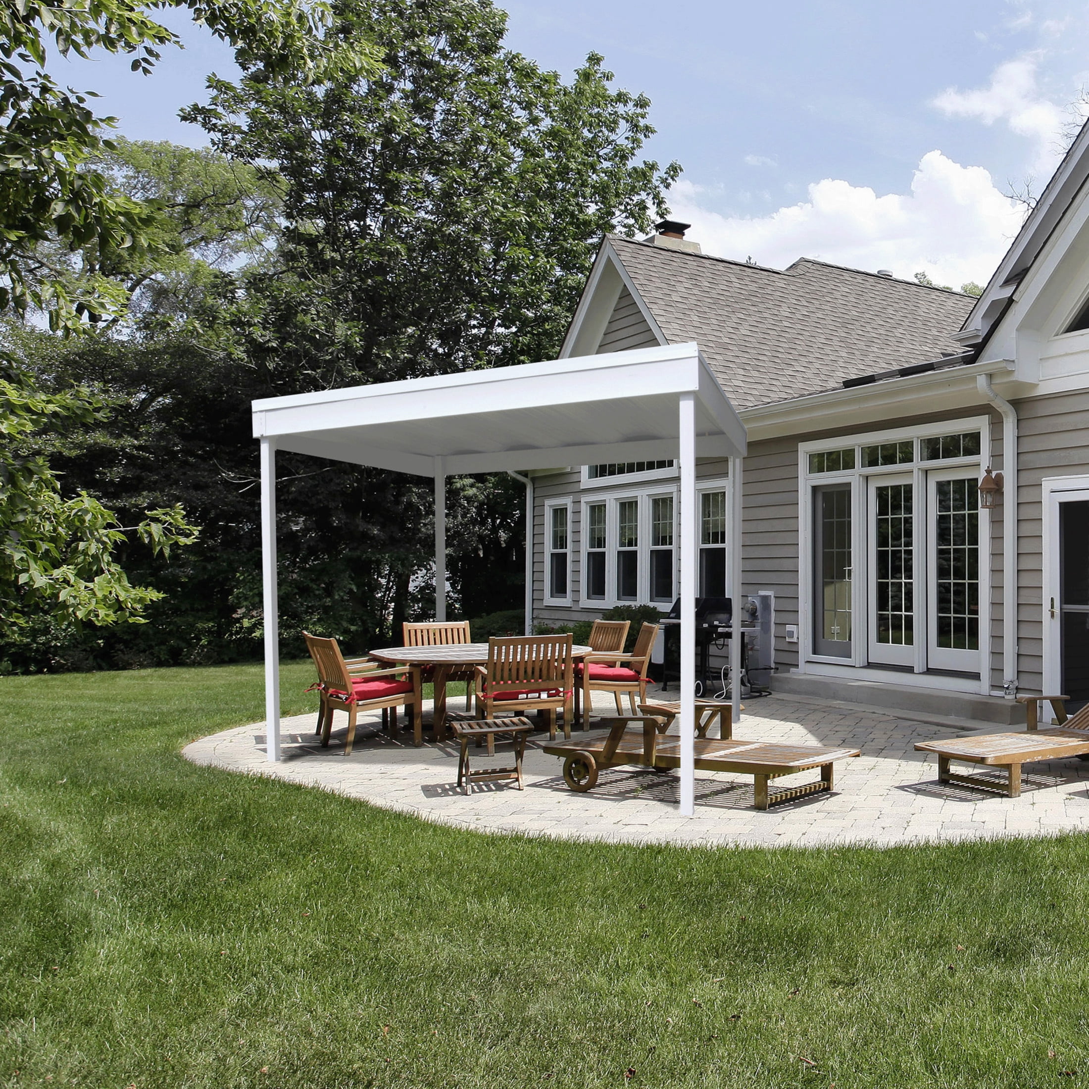 Arrow 10 x 10 x 8 ft Cool Grey Freestanding Carport/Patio Cover