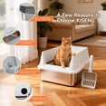 thumbnail image 6 of Stainless Steel Cat Litter Box, Odor Free Metal Litter Box with High Sides Lid, Open Top Low Entry Litter Pan Include Scoop Easy Cleaning Anti-Scratch Kitty Cat Box Anti-Urine Leakage, Non-Sticky, 6 of 8