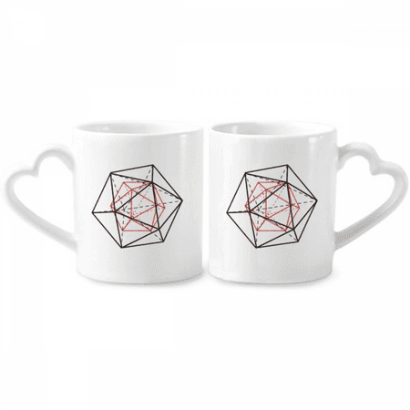 

Combination Surrounding Mathematical Geometric Space Couple Porcelain Mug Set Cerac Lover Cup Heart Handle