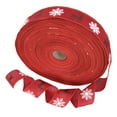 thumbnail image 2 of SMKE Burlap Wired Christmas Ribbon,Plaid Reindeer Snowflake Diy Craft Ribbon,Xmas Gift Wrapping Ribbon,Bow Making Ribbon,Wreath Decor Wired Ribbon,Christmas Party Ribbon Supplies Red, 2 of 7
