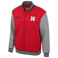 thumbnail image 2 of Men's Colosseum Scarlet Nebraska Huskers Ambi-Turner Full-Zip Varsity Jacket, 2 of 3