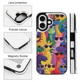 thumbnail image 3 of Compatible with iPhone 11 12 13 mini 14 15 16 Pro Max Plus Wallet Case with Card Holder, PU Leather Kickstand Card Slots Case ( Cute Dinosaur with Sunglasses, iPhone 14 Plus), 3 of 7