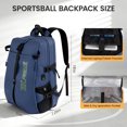 thumbnail image 6 of Soccer Bag 2-in-1 Sports & Travel Backpack with Ball and Laptop Compartments, Water-Resistant, for Basketball Volleyball Football, Blue, B00391, 6 of 10