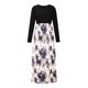 thumbnail image 4 of Vestido holgado de cintura alta con estampado de retazos de Color de manga larga y cuello redondo para mujer de primavera y otoño Pompotops  hdfakjf5402, 4 of 8