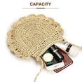 thumbnail image 4 of Bolso bandolera de paja, bolso tejido para mujer, cartera de mimbre de playa de verano, 4 of 5