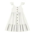 thumbnail image 4 of OSOLU Toddler Sleeveless Casual Little Girl Button Down Blouse Ruffled Dress(1 6Years) Cute Dailywear, 4-5Years, 4 of 5