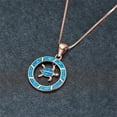 thumbnail image 4 of Collar para mujer, joyería para mujer, joyería para mujer 2022, collar de tortuga circular de moda, rosa Phnom Penh azul cielo para mujer, colgante de regalo maravilloso., 4 of 5