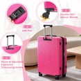 thumbnail image 4 of Euroco Luggage Sets 5 Piece, ABS Hardside Expandable Suitcase Set with TSA Lock Spinner Wheels and 2 Bags,20" Half-opening Carry on Luggage with USB Port for Travel,Pink(20"/24"/28"), 4 of 9