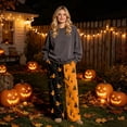 thumbnail image 2 of QWKLEAJ Halloween Pajama Pants Women Flannel Lounge Sleepwear Loose Elastic Waist Long Trousers Festive Party Home Wear Printed Bottom Novelty Holiday Pumpkin Ghost Bat Cat Pajamas, 2 of 6