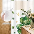thumbnail image 3 of No Hook Shower Curtain, Saint Patrick's Day Shower Curtains for Bathroom with See Through Top Window, Watercolor Shamrock Love Star Lucky Green Waterproof & Washable Bath Curtain Long 72"x78", 3 of 9