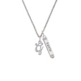 thumbnail image 2 of Delight Jewelry Silvertone Small Gelato Script Initial - G - Silvertone Believe Faith Prayer Hope Bar Charm Necklace, 23", 2 of 4