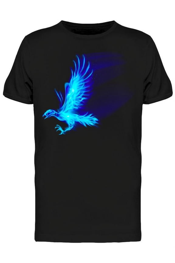 Blue Fire Hawk T-Shirt Men -Image by Shutterstock, Male Small