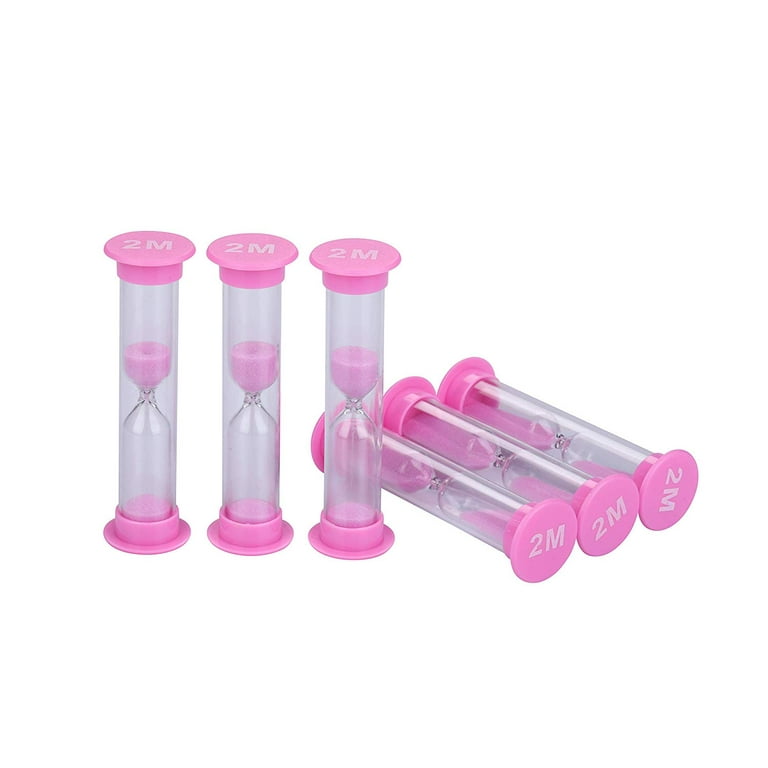 6 Pcs Plastic 2 Minutes Sand Timer Sandglass Hourglass Sand Clock