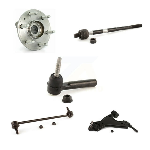 Transit Auto Front Right Hub Bearing Lower Control Arm with Ball Joint Outer Inner Tie Rod Sway Bar Link Kit (5Pc) for Car GMC Acadia Buick Enclave Chevrolet Traverse Saturn Outlook Limited K7T-106348