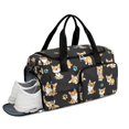 thumbnail image 2 of Women Men Gym Bag,Cute Cartoon Corgi Small Duffle Bag Spend the Night Bags for Women with Shoes Compartment Washbag,Detachable Shoulder Strap,19.7x8.3x11 Inches, 2 of 5