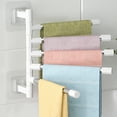 thumbnail image 2 of Creative Swivel Towel Bar Wall Mount Bathroom Towel Rack Holder Organizer, 2 of 19