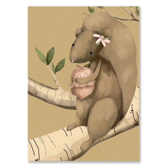 Arte de pared Oopsy Daisy Sally Squirrel en lienzo 25 x 36 cm