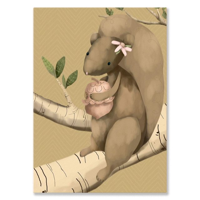 Arte de pared Oopsy Daisy Sally Squirrel en lienzo 25 x 36 cm