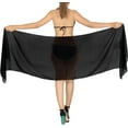 thumbnail image 4 of HAPPY BAY Women's Bikini Tie Swimming Short Sarongs Beach Pareo Wrap One Size Black-D548, 4 of 4
