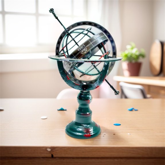 Desktop ornament,Vintage Sphere Globe Antique Brass Tabletop Armillary Antique Tripod Desk Educational & Learning Globe Decorative Vintage Tripod Desk Globe World Glob Table Decor Gift