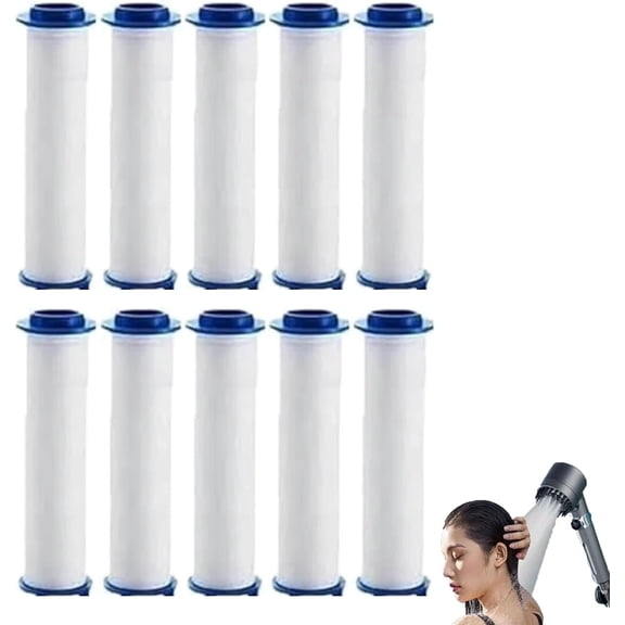 10 Pcs Ion Drops Shower Head Filters, Filtered Showerhead, PP Cotton Filter Cartridge, Suitable for Various Specifications of Shower Heads (10 Pcs, 3 inches)