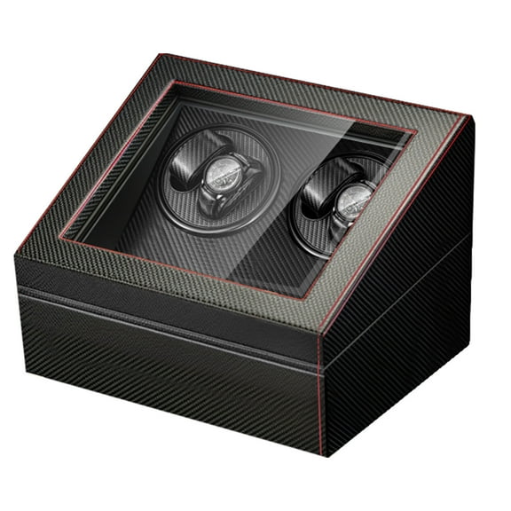 4 6 Self Winding Watch Display Box Storage Case Black Automatic Rotation Watch Winder Box