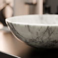thumbnail image 3 of NOSV-CWMB White Carrara Marble Natural Stone Vessel Sink with Matte Black Umbrella Drain, 3 of 4